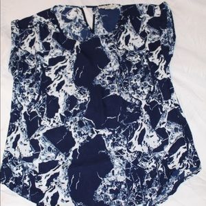 Blue & White Marbled blouse